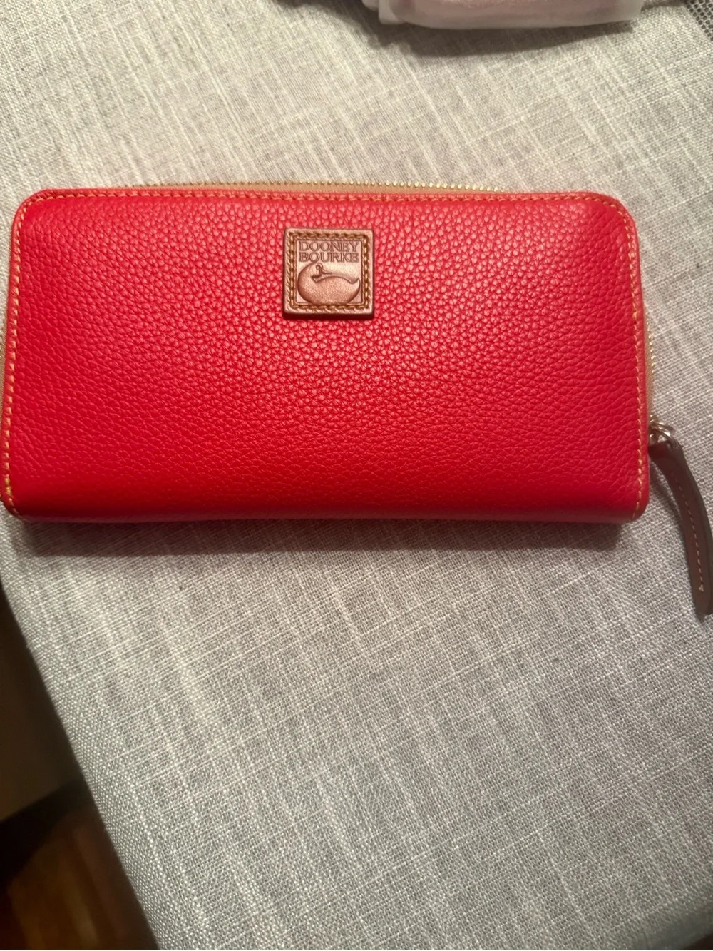 Dooney & Bourke Red Saffiano Tote with Matching Red Zip Wallet - Picture 4 of 5